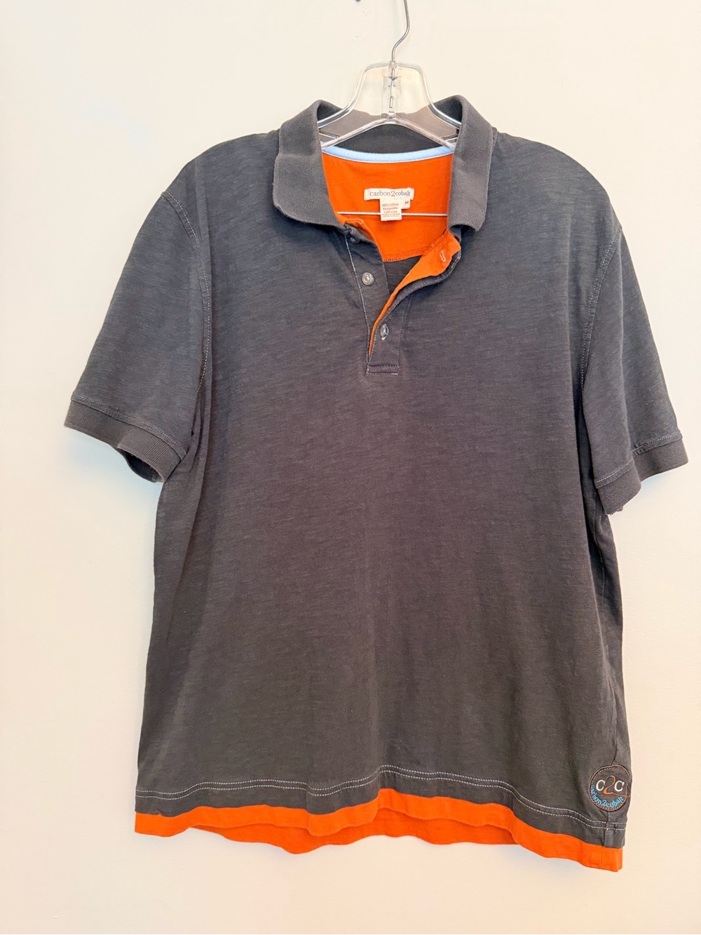 Carbon2Cobalt Charcoal and Orange Polo